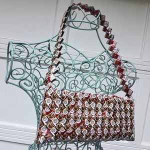 Vintage Purse Boho Bag Handmade Paper Art Candy Wrapper Artistic Art Deco